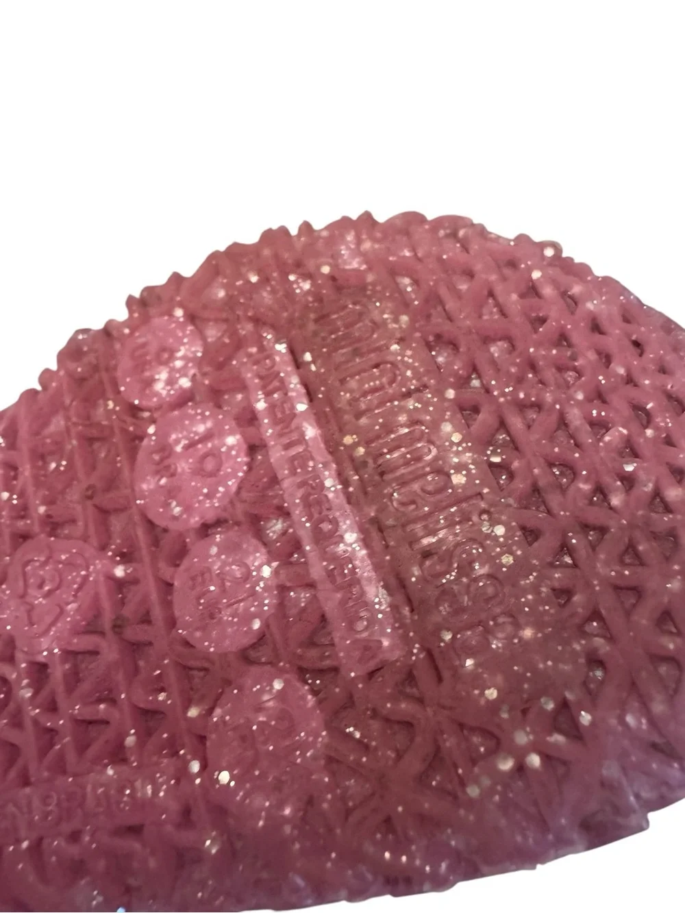 Mini Melissa Campana Zig Zag Pink Glitter Mary Jane Jelly Shoes Size 6
